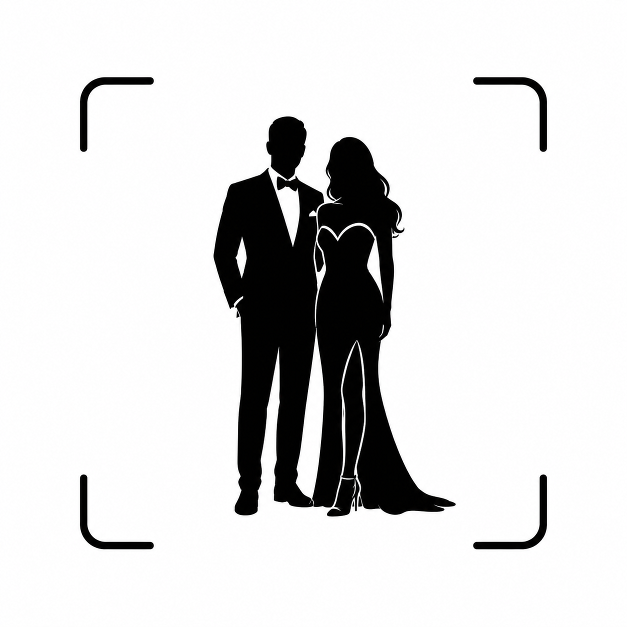 Couple framed for a finished portrait